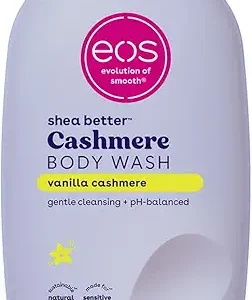 eos Shea Better Cashmere Body Wash, Vanilla Cashmere, Moisturizing, pH Balanced Body Wash, Creamy Gel Formula, Paraben & Phthalate Free, Sensitive Skin, 16 fl oz
