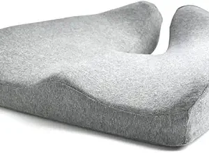 C CUSHION LAB Patented Pressure Relief Seat Cushion for Long Sitting Hours on Office/Home Chair, Car, Wheelchair - Extra-Dense Memory Foam for Hip, Tailbone, Coccyx, Sciatica - Light Grey