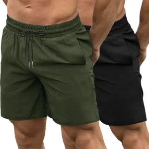 COOFANDY Men's Sweat Shorts 2 Pack 7" Gym Workout Drawstring Jogger Shorts with Pockets