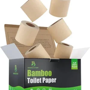 Premium Bamboo Toilet Paper, PFAS Free, Chemical Free Toilet Paper, Unbleached, (24) 3PLY & 300 Sheets, FSC Certified, Organic Brown, Plant-Based, Tree-Free, Plastic Free, BPA Free (24)