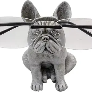 Top Brass Cute French Bulldog Eyeglass Holder – Whimsical Reading Glasses Stand – Funny Desk Nightstand Rack Display Organizer – Frenchie Puppy Dog Pet Decor