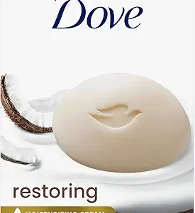 Dove Beauty Bar Soap Restoring Coconut & Cocoa Butter 6 Count for Restored Skin, Nourishes Skin 3.75 oz