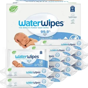 WaterWipes Sensitive+ Newborn & Baby Wipes, 3-In-1 Cleans, Cares, Protects, 99.9% Water, Unscented & Hypoallergenic, 720 Count (12 Packs)