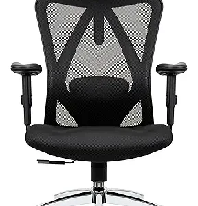 Duramont Ergonomic Office Chair - Adjustable Desk Chair with Lumbar Support and Rollerblade Wheels - High Back Chairs with Breathable Mesh - Thick Seat Cushion, Head, and Arm Rests - Reclines