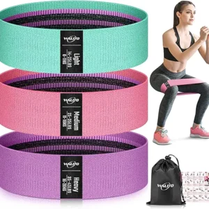 WALITO Resistance Bands for Working Out, Fabric Exercise Bands for Legs and Butt, Workout Bands for Women and Men, Booty Band for Yoga Starter Set, Pilates, Rehab, Fitness and Home Workout